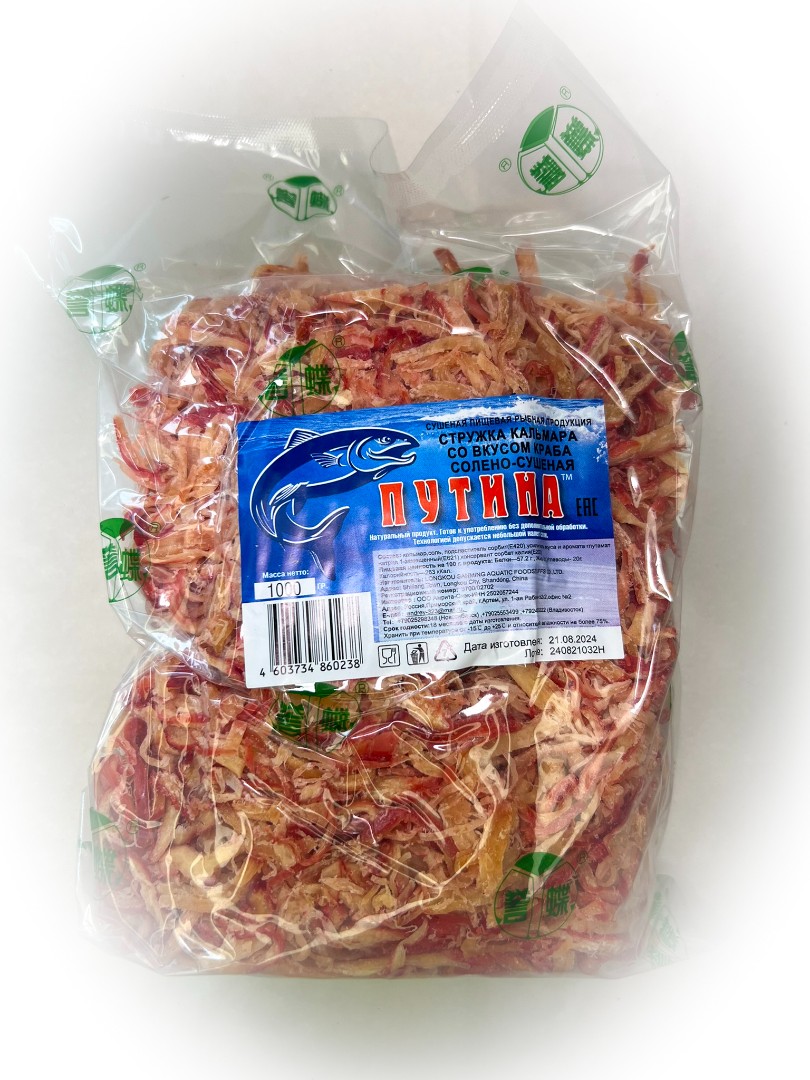 Кальмар стружка со вкусом краба "Розовая" (ПУТИНА) в Миассе